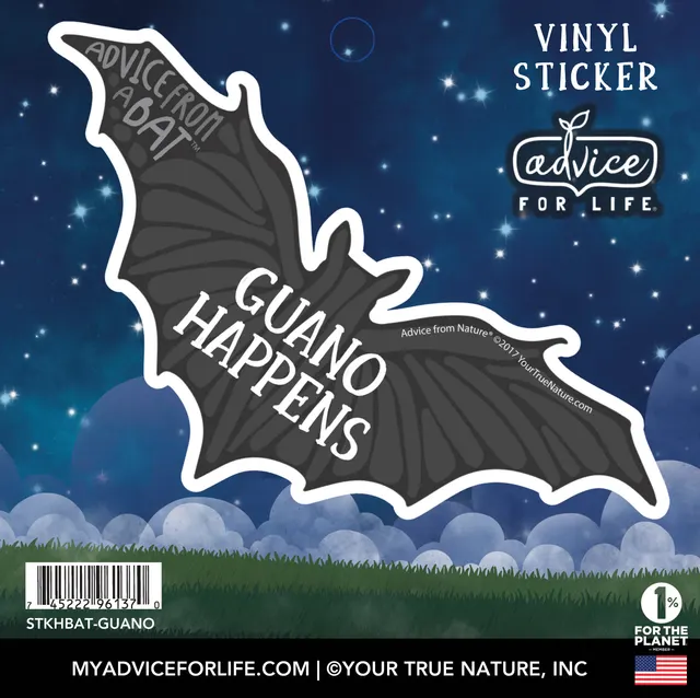 Advice from a Bat-Large Sticker (Hanging Style)-Classic Design